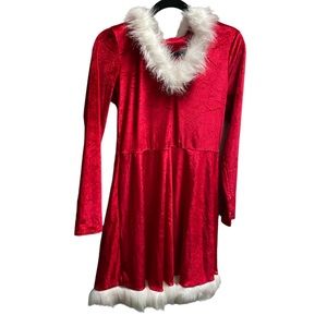 🖤5/$20 Gorgeous Velvet Santa Dress with Fur Lined Hood